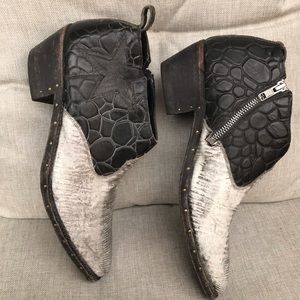 Free People Distressed Cowboy Style Boots